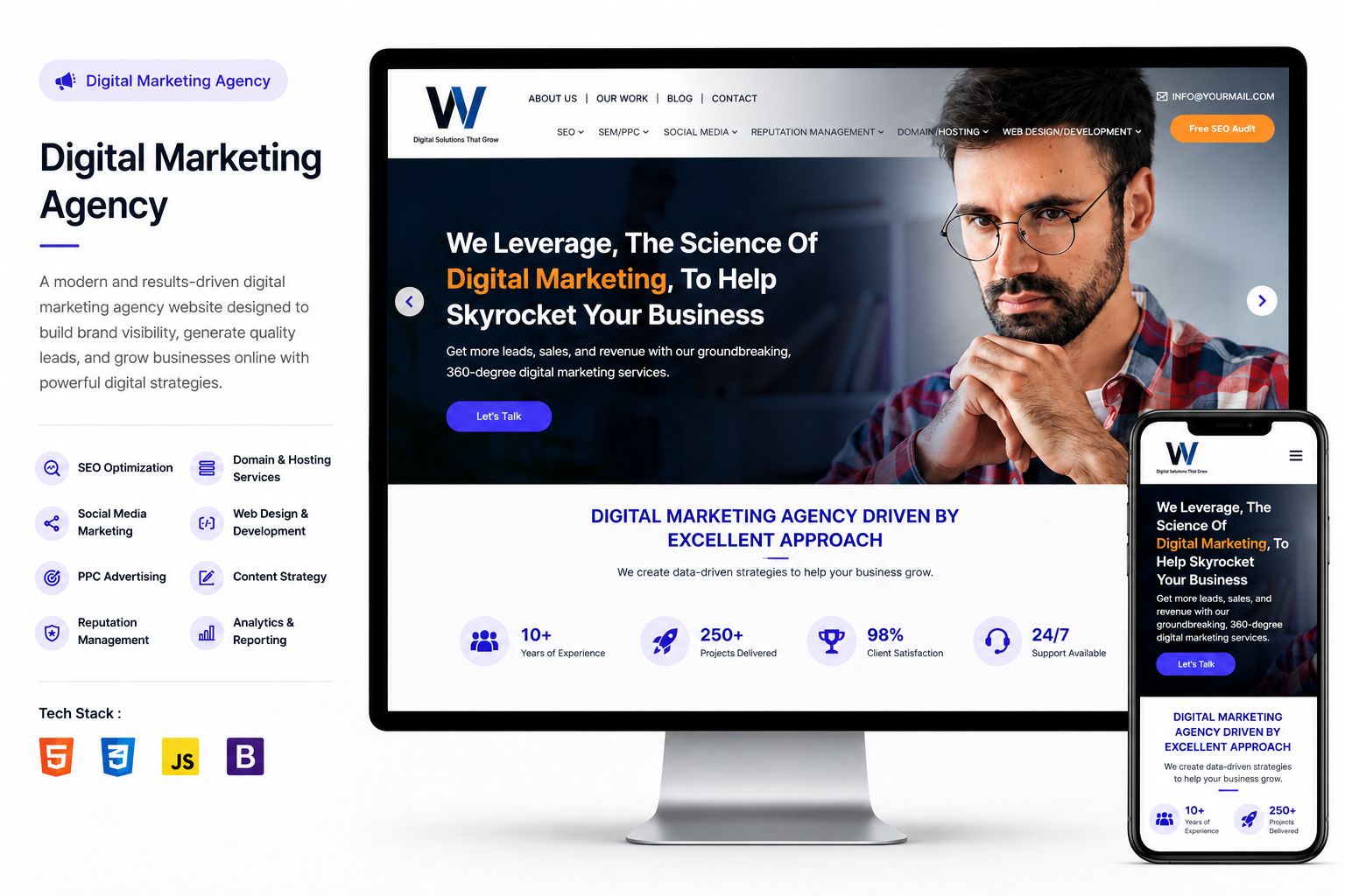 Digital marketing agency website designed for SEO and online business growth
