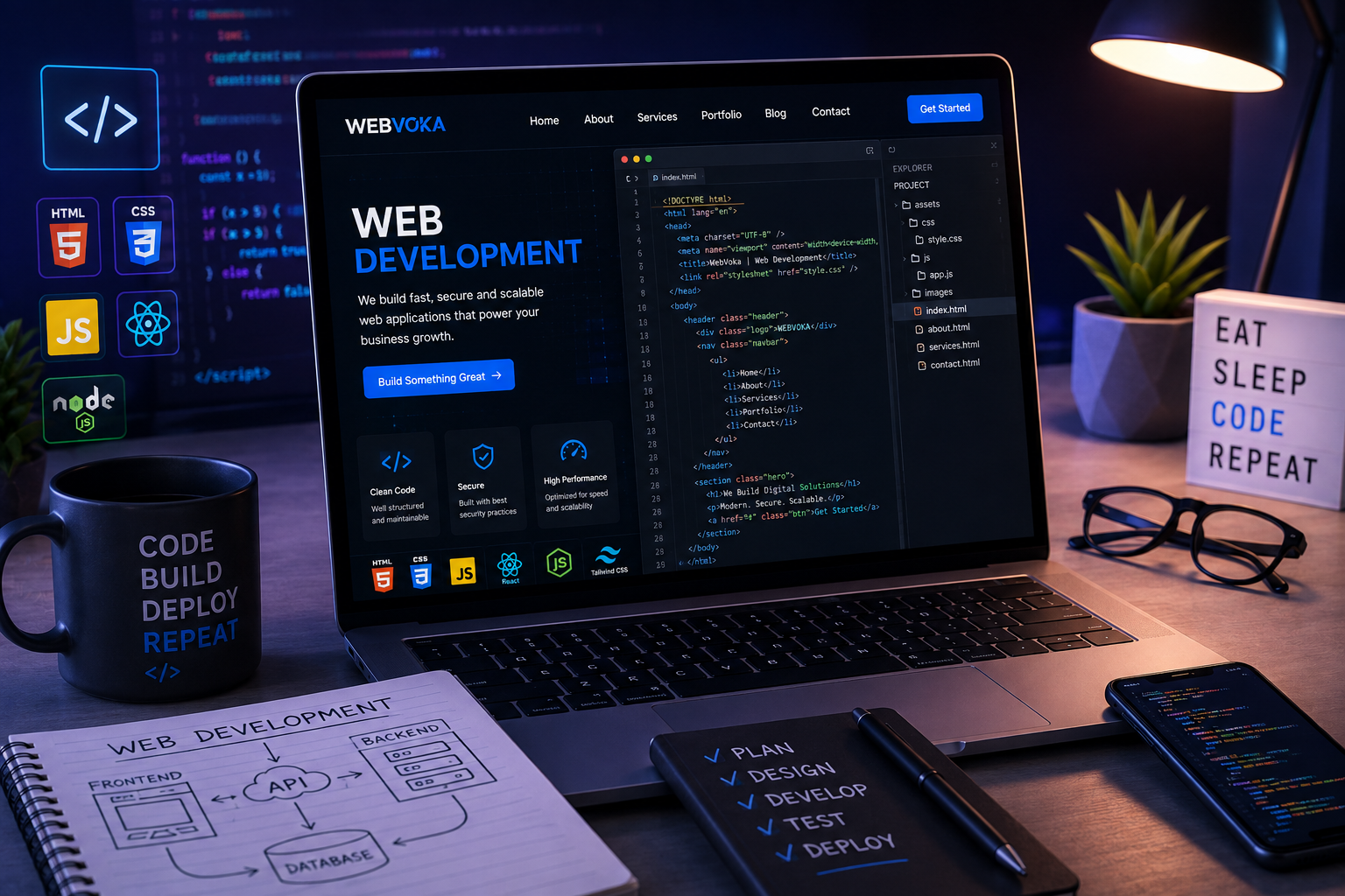 Custom web development using modern technologies